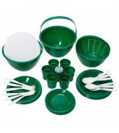 Набор кемпинговой посуды ПИКНИК зеленый на 6 персон 26 предметов